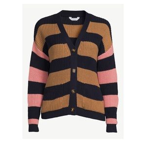 NWT Time And Tru medium striped cardigan sweater. Sold out online.